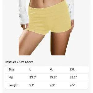 RoseSeek Women's XL Elastic‎ Waist Skinny Mini Shorts Casual Low Rise Y2K Gray thumbnail 5