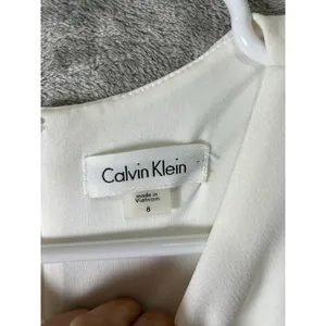 Calvin‎ Klein White Fit & Flare Dress Sleeveless Bridal Shower Cocktail 8 New thumbnail 5