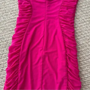 American Threads Hot Pink Ruched Mini Dress thumbnail 8