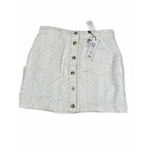 Anthropologie‎ MinkPink Saskia Eyelet Cotton Mini Skirt Size XL Cream thumbnail 5