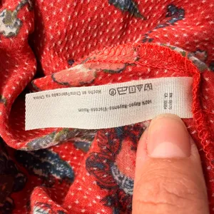 Free People Dobby Dot Flouncy Slip Dress Open Back Red Floral Paisley Mini Small thumbnail 7