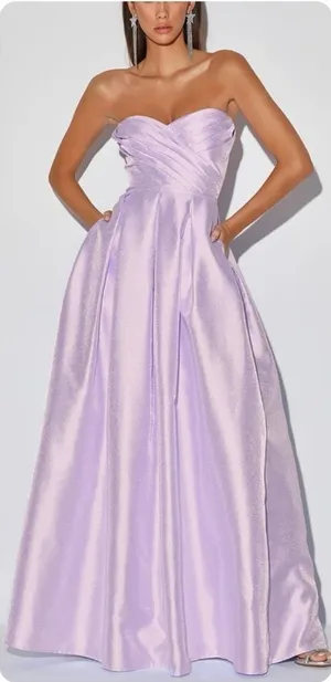 Lulu's Princess Moment Lilac Strapless Maxi Dress Size Medium M NWT thumbnail 1