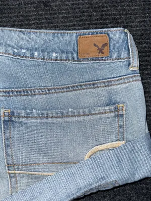 American Eagle VTG Y2K Low Rise Micro Mini Jean Booty Shorts Sz 6 Grunge Preppy thumbnail 5