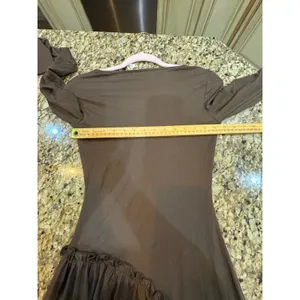 Saemdi Jeanette Drop-Waist Midi Dress Brown Size XS Bubble Hem Tencel thumbnail 9