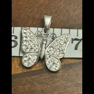 925 Sterling Silver Butterfly White F39 thumbnail 2