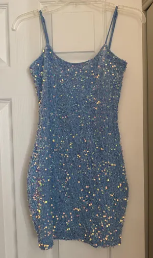 Lucy in the Sky Light Blue Sequin Dress thumbnail 1