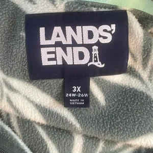 Lands End Womens Fleece Quarter Zip 3X Bamboo Green Earth‎ Warm Fuzzy Soft Fall thumbnail 6
