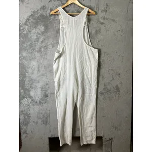 L*Space White Overalls Relaxed Coastal Grandmother Beachy Minimalist Jumpsuit MD thumbnail 7
