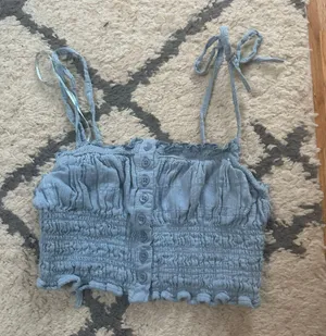 Blue Scrunched Tank Too thumbnail 1