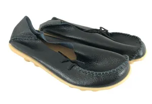 Kunsto Womens Loafers Slip On Leather Black Size 37 US 6 thumbnail 1