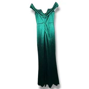 NEW WINDSOR Eileen Hunter Green Satin Mermaid Glitter Formal Gown Dress Small thumbnail 9