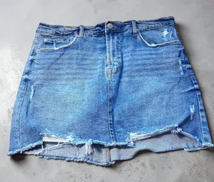 Kensie Jeans "The Skirt" | Vintage Luxe | Denim Mini Skirt | Distressed size 16 thumbnail 1