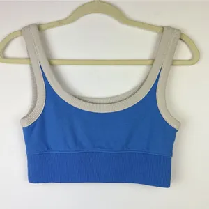 Madewell Terry Ribbed Bralette Crop Top Blue Athleisure Active Casual XS NWT thumbnail 10