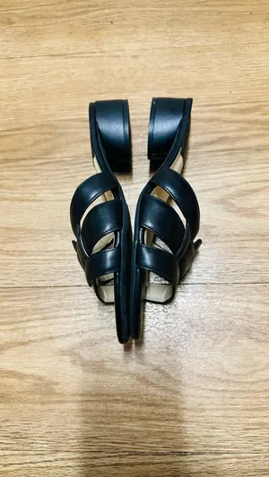 Alex Marie Eriser Black Leather Slide Sandals Block Heel Size 9M Made in Brazil thumbnail 4