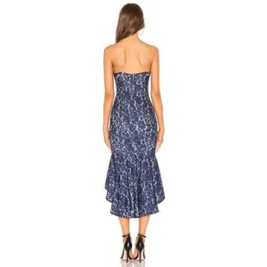 About Us Women's Angeline High Low Mermaid Ruffle Dress In Indigo Size XS NWT thumbnail 3