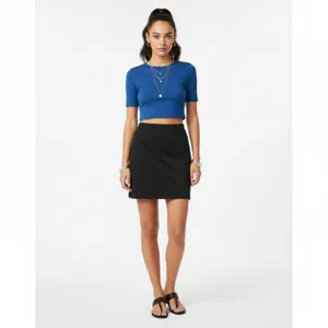 Free People Black Neoprene Mini Skirt S thumbnail 8