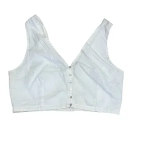 Madewell Gwen Crop Vest Top Womens Size 10 White Button Front V-Neck thumbnail 4