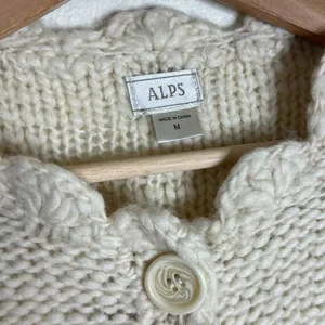 Alps Women's Vtg 100% Wool Chunky Cottagecore Button Cardigan Sweater Medium thumbnail 5
