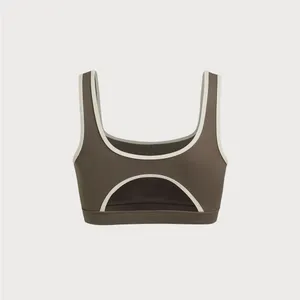 Berlook Activewear Brown Square Neck Sports Bra - Light Support thumbnail 7