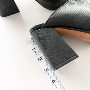 Vince Camuto Black Leather Mule Sandals Block Heel Open Toe Size 6.5 thumbnail 9
