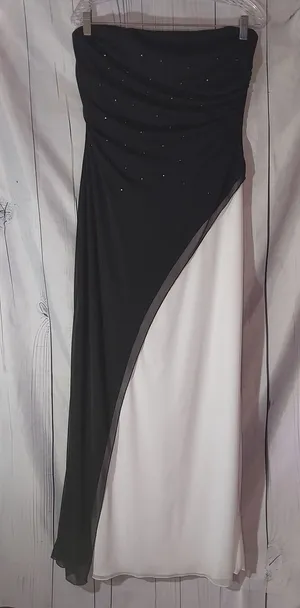 Studio 1940 Y2K Strapless Black And White Maxi Formal Gown thumbnail 1