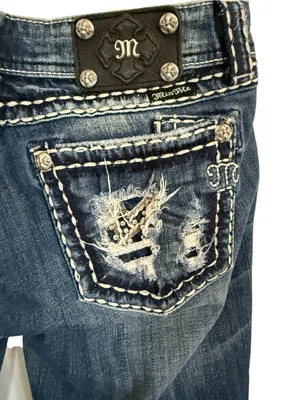Miss Me Distressed Jeans Cut-Off Capri Cropped Denim Women’s Size 29 thumbnail 5