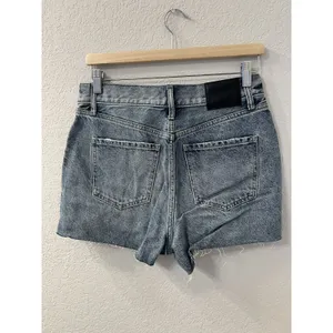 EXPRESS Shorts Womens 6 Distressed Cutoffs Button Fly Medium‎ Wash Denim NWT thumbnail 2
