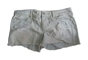 American Eagle Denim Shorts 12‎ Light Wash Distressed Frayed Hem Boho Summer thumbnail 1