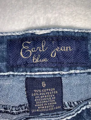 Earl Jean blue embellished bootcut low rise size 5 womens thumbnail 9