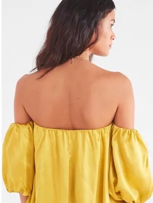 Urban Outfitters Off The Shoulder Satin Top thumbnail 4