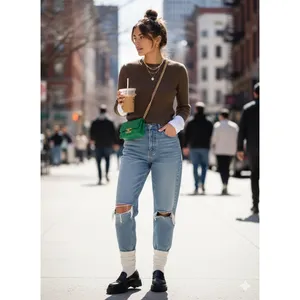 Abercrombie & Fitch Chocolate Brown Ribbed Knit Crew‎ Neck Sweater Minimalist S thumbnail 3