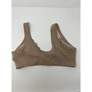 Wireless Bralette Women M Nude Scalloped Front Closure VNeck Comfort Stretch thumbnail 2