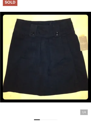 ANTHROPOLOGIE Genetta Black Pleated Mini Skirt size 2 NEW thumbnail 2