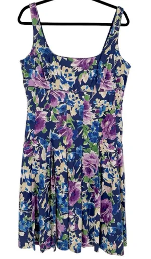 Lauren Ralph Lauren Women’s Floral Fit & Flare Dress‎ Size 14 Old Money Feminine thumbnail 1