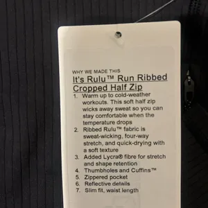 Lululemon Its Rulu Run Ribbed Cropped Half Zip thumbnail 5