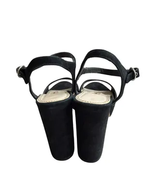 ZARA Black Ankle Strap Platform Heels Size 37 / US 6.5 thumbnail 4