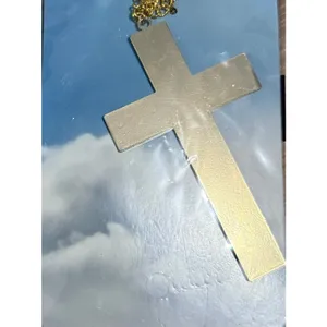 Halloween Spirit Gold Toned Cross Necklace For Nun Monk Priest 4 Inches thumbnail 2
