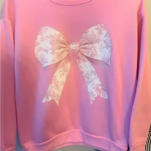 Blush Pink Bow Coquette Sweater Size Small thumbnail 4
