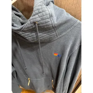Aviator Nation Ninja Pullover Hoodie in a charcoal gray wash women's xxl thumbnail 2