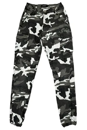 American Bazi Womens Camo Cargo Joggers Small Elastic Ankle Military Style Pants thumbnail 1