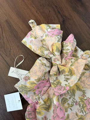 Nwt Petal & Pup Betina Bow Front Maxi Dress Multi Floral spring formal wedding thumbnail 9