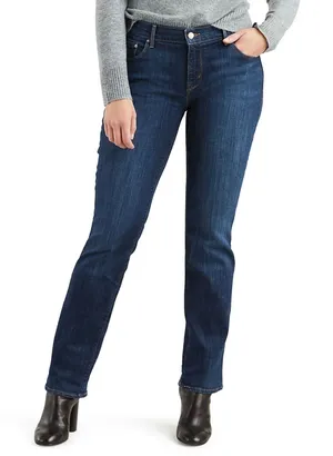 Levi's 505 Straight Leg Bootcut Jeans Dark Wash Size 10 30" thumbnail 1