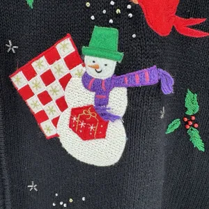 Vintage Designers Originals Studio Christmas Sweater Vest 2X Plus Zip Black thumbnail 2