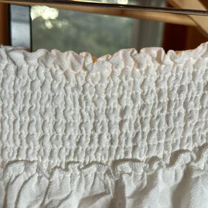 Garage White Smocked Tiered Ruffle Mini Skirt Size Medium Boho Coquette thumbnail 9