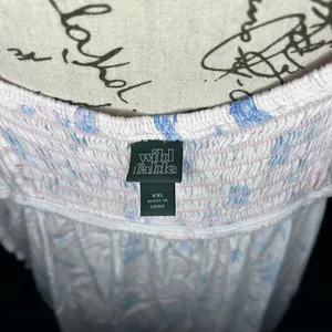 Women's XXL Wild Fable Light Pink Floral Maxi Slip Dress with Blue Flowers thumbnail 5