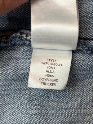 Lucky Brand Women's Boyfriend Trucker Denim Jeans Jacket Distressed Blue small thumbnail 11