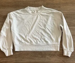 Lululemon Ribbed Softstreme Perfectly Oversized Cropped Crew - Bone thumbnail 1