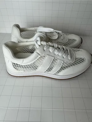 Dolce Vita White Mesh Lace-Up Sneaker with Tan Outsole thumbnail 3