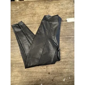 Abercrombie & Fitch Vegan Leather Leggings Size XL High Rise Zipper Ankle Black thumbnail 4