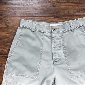 vintage • J Crew button fly shorts cargo faded green high rise twill stone wash thumbnail 3